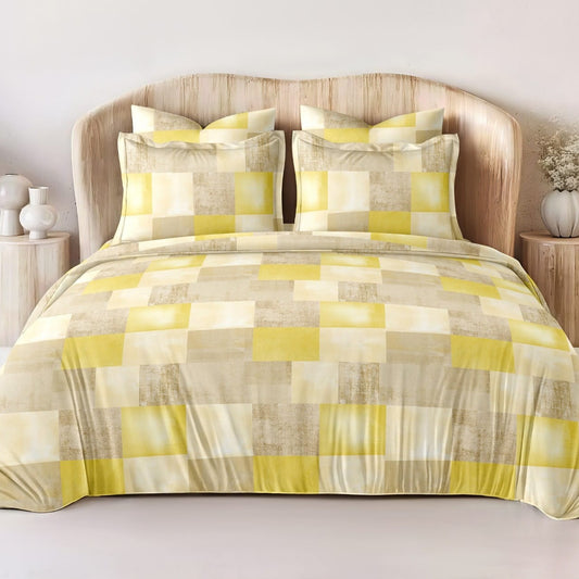 Lemon Square Glace Cotton 300TC Bedsheet