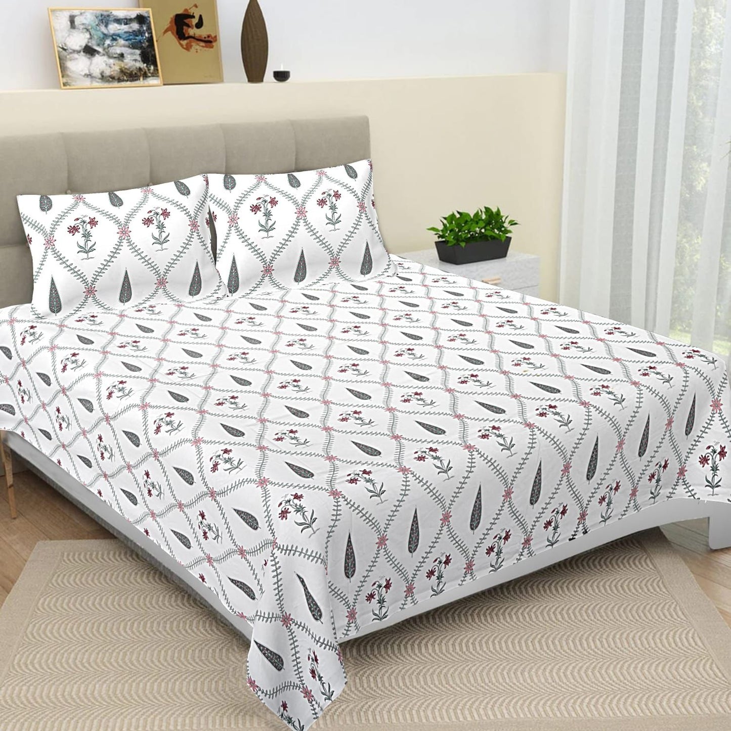 Jaal Heritage 400TC 100% Pure Cotton Bedsheet