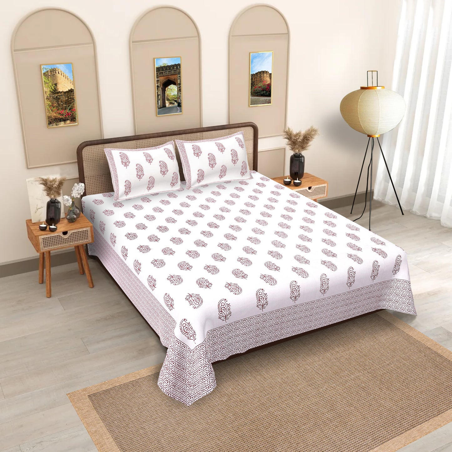 Mulberry Paisley 400TC 100% Pure Cotton Bedsheet