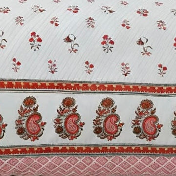 Coral Paisley 400TC 100% Pure Cotton Bedsheet- Super King