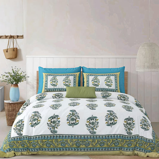 Olive Grove 400TC 100% Pure Cotton Bedsheet- Super King