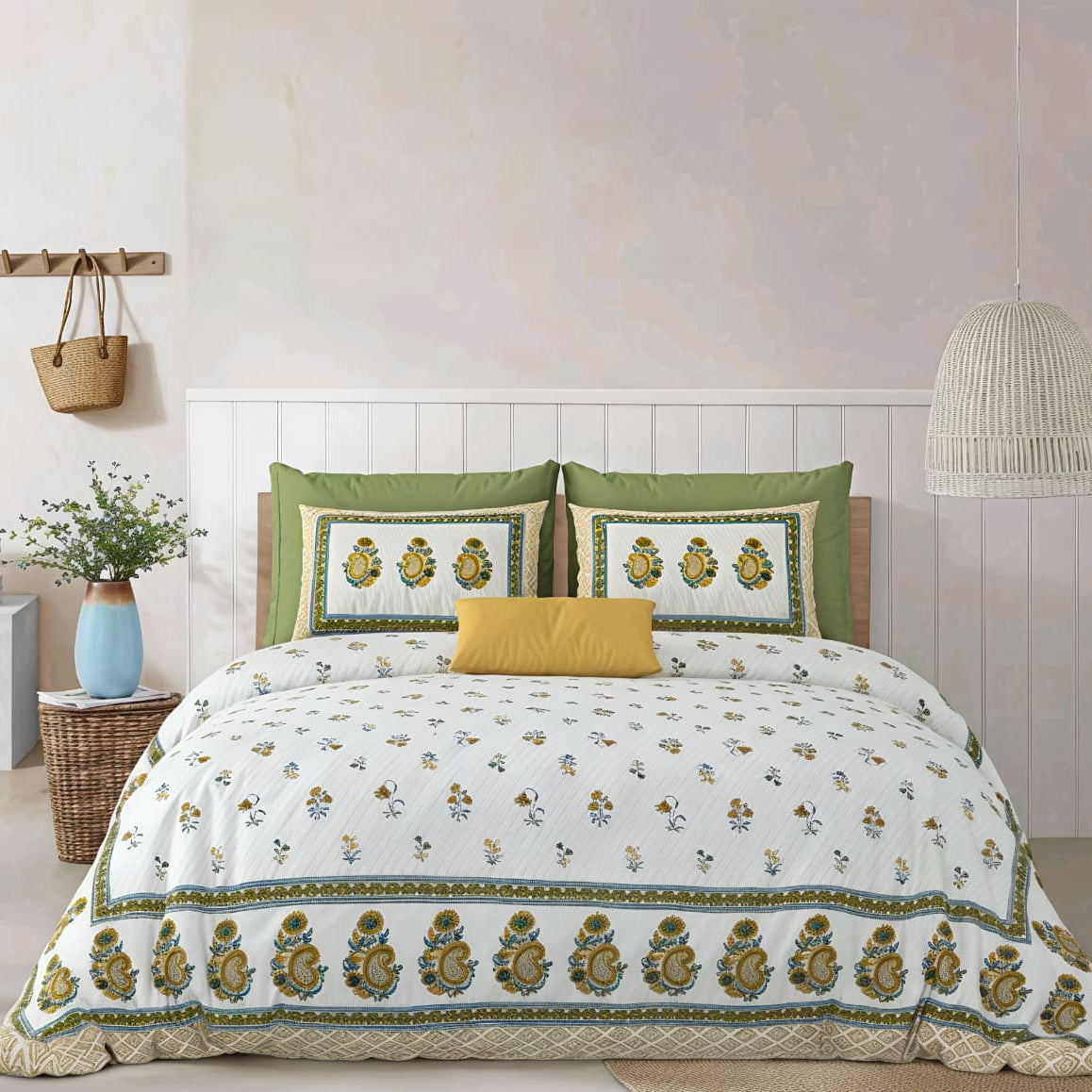 Amber Grove 400TC 100% Pure Cotton Bedsheet- Super King