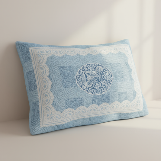 300TC Blue Lace Border 100% Pure Cotton Bedsheet