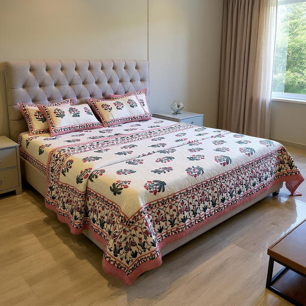 100% Pure Cotton 500TC Exotic Bloom Bedsheet