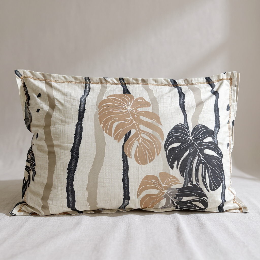 Tropical Monstera Leaf 100% Pure Glace Cotton 450TC Bedsheet
