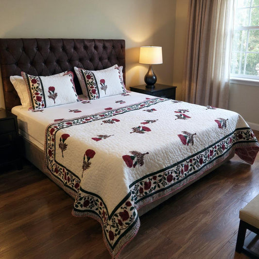 500TC Flower Love 100% Pure Cotton Printed Bedsheet