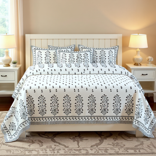 Brown Belle 400TC Floral Print 100% Pure Cotton Bedsheet