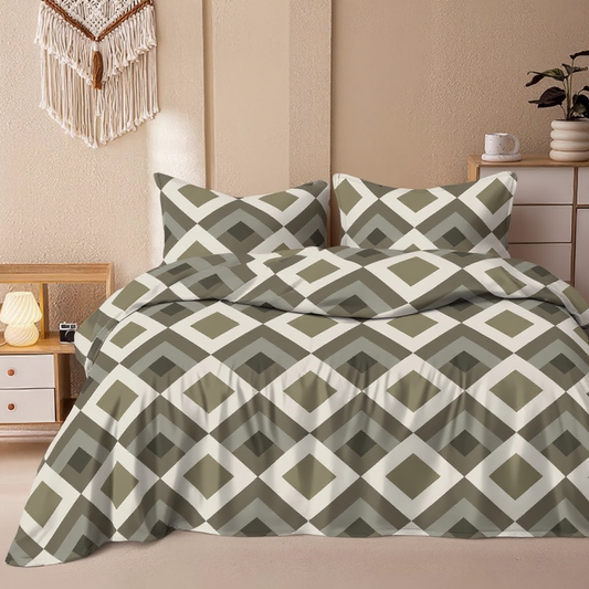 Modern Geometric 400TC 100% Pure Glace Cotton Bedsheet