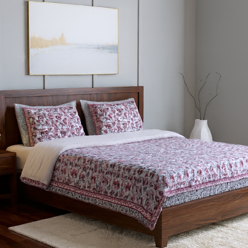 Floral Bliss 400TC 100% Pure Cotton Printed Bedsheet