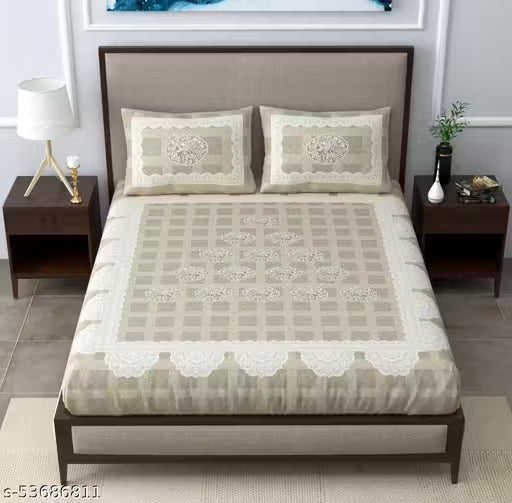 300TC Ivory Lace Charm 100% Pure Cotton Bedsheet